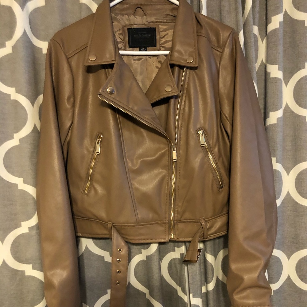 Tan leather jacket